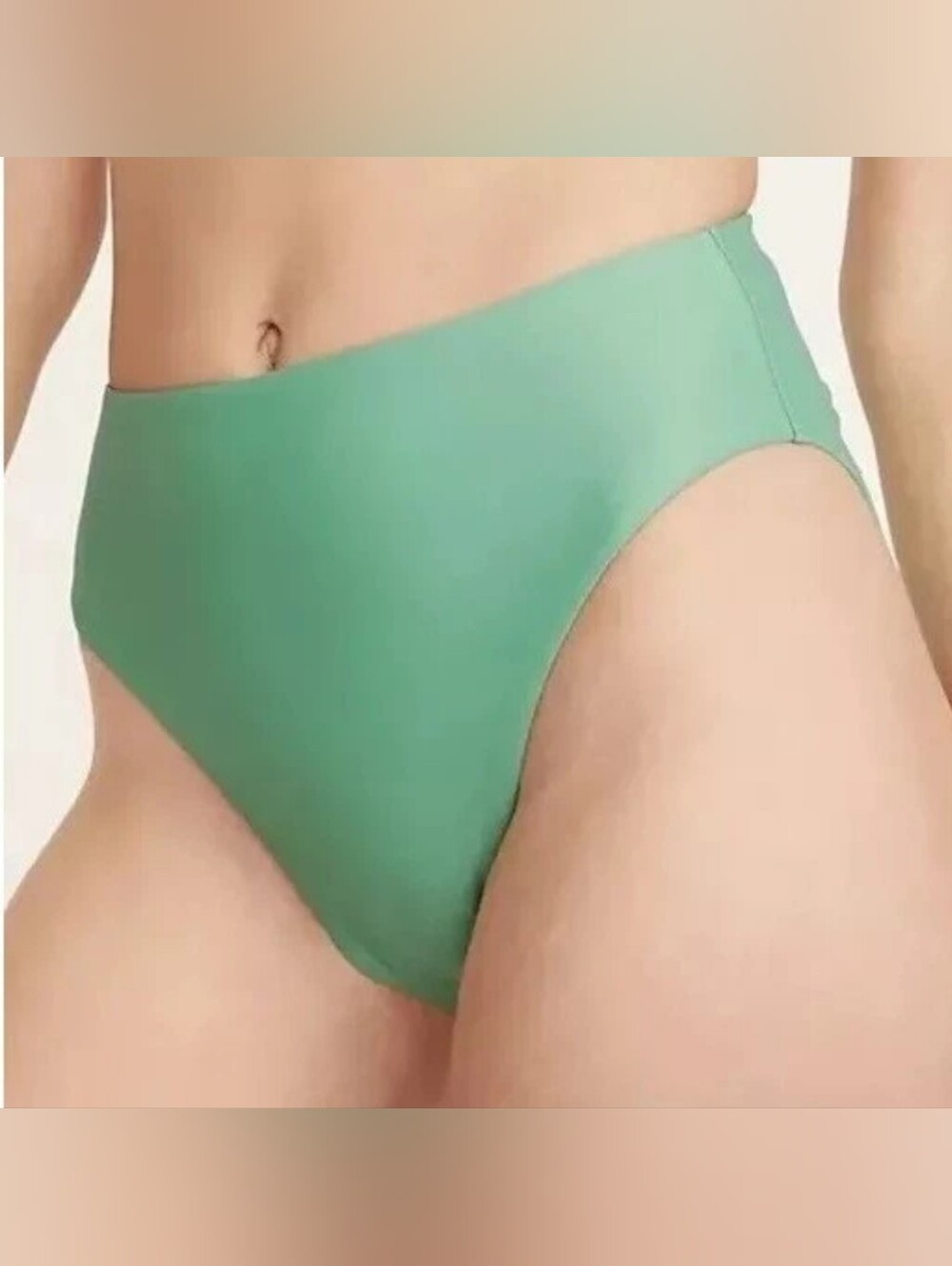 J Crew High-Rise Moderate Coverage Bikini Bottom Brief High Rise Green S